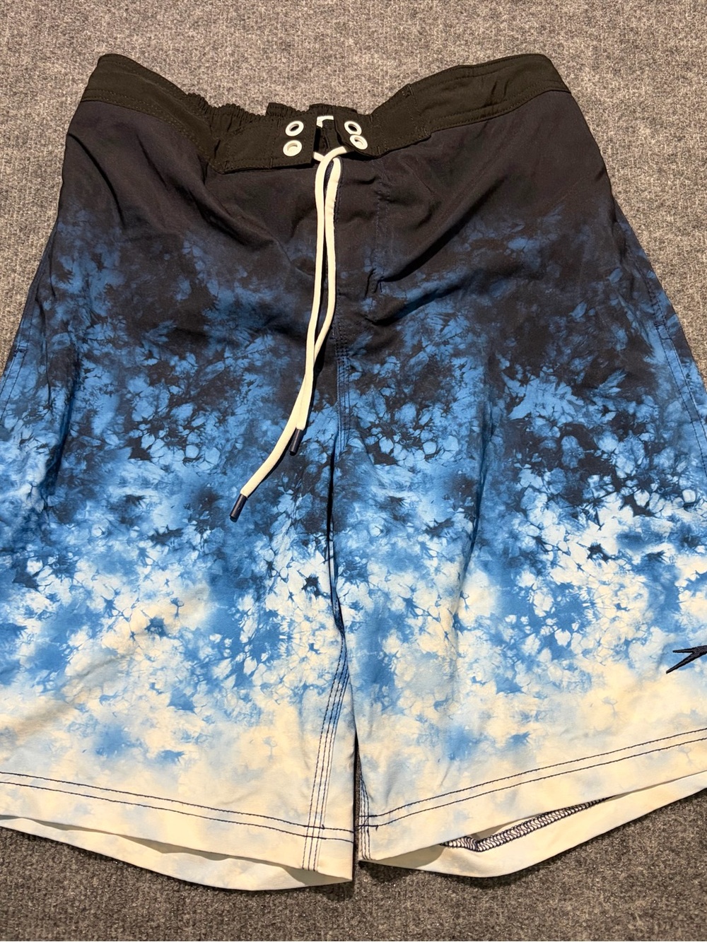 Speedo Blue and White Tie-Dye Swim Board Shorts